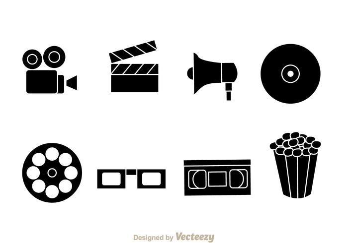 Zwarte Film Vector Pictogrammen