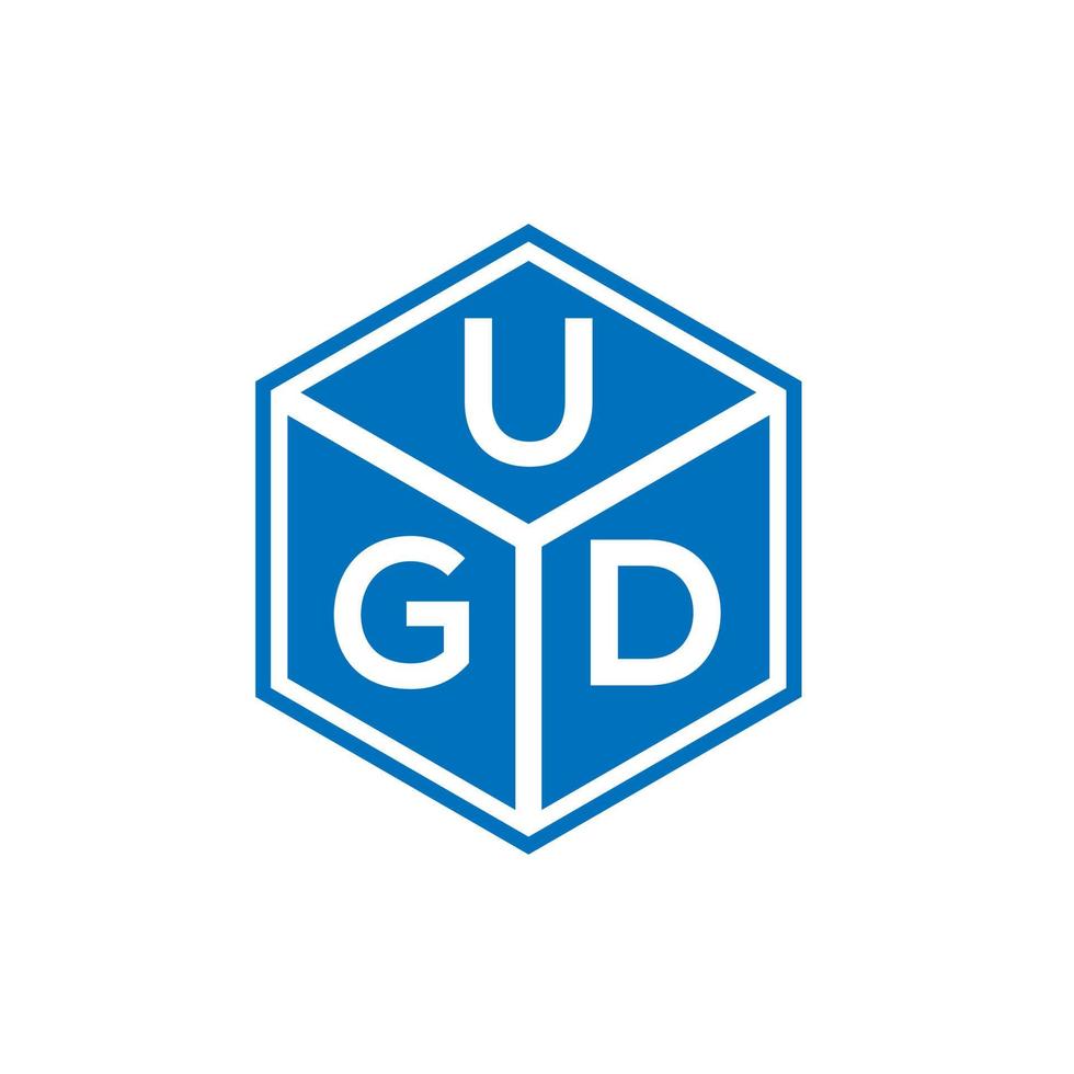 ugd brief logo ontwerp op zwarte achtergrond. ugd creatieve initialen brief logo concept. ugd-briefontwerp. vector