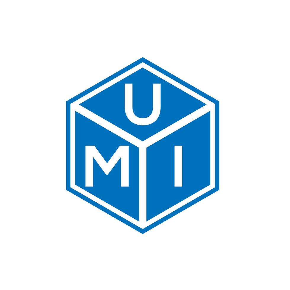 umi brief logo ontwerp op zwarte achtergrond. umi creatieve initialen brief logo concept. umi brief ontwerp. vector