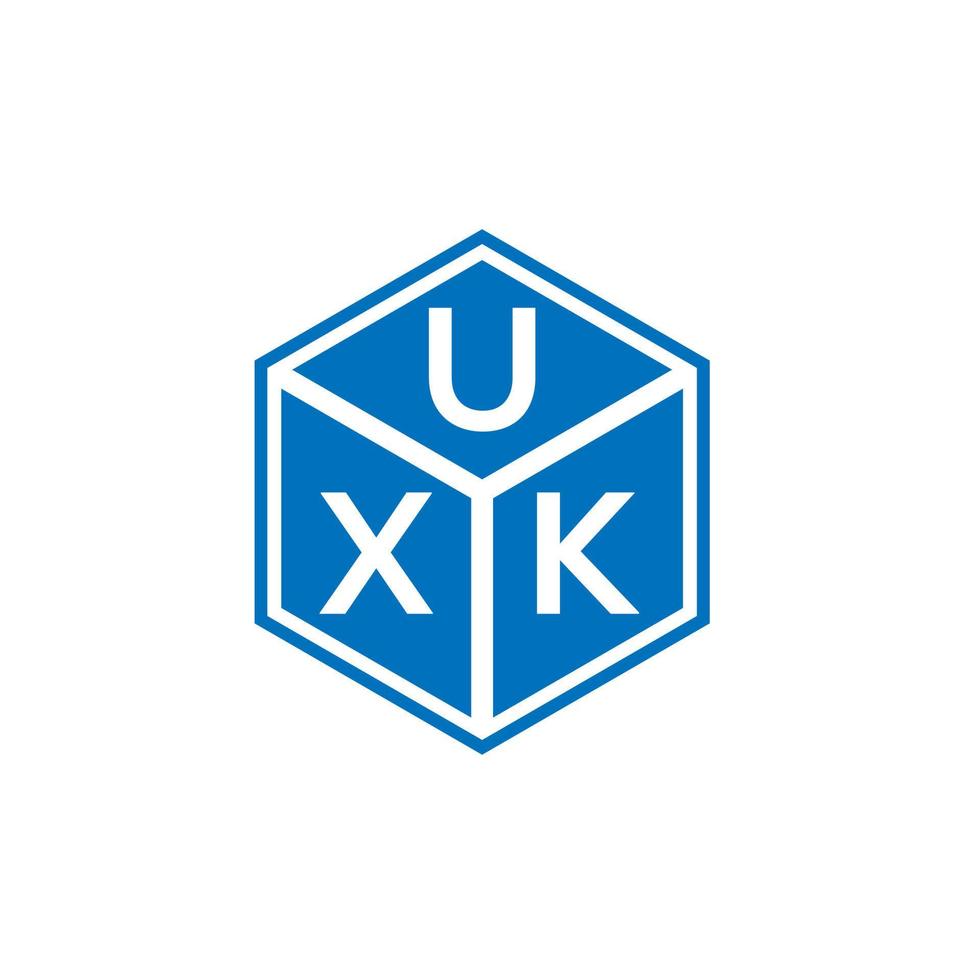 XK brief logo ontwerp op zwarte achtergrond. uxk creatieve initialen brief logo concept. uxk brief ontwerp. vector