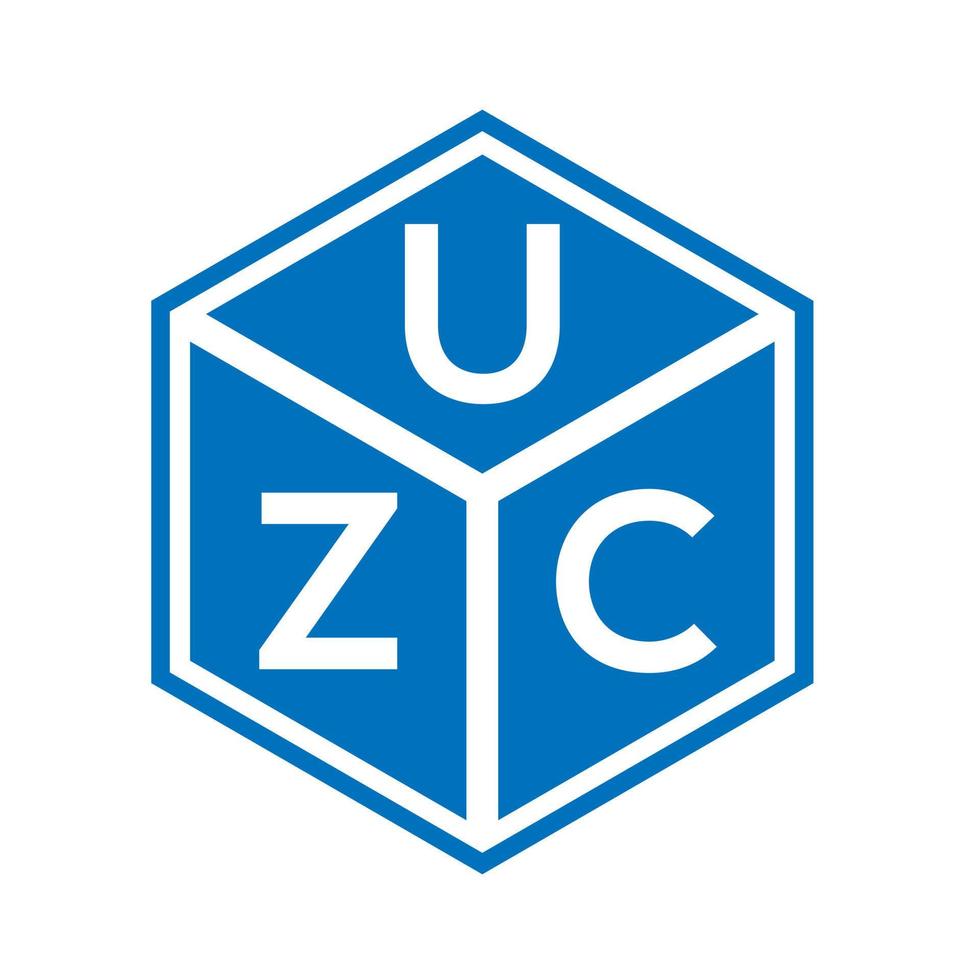 UZ letter logo ontwerp op zwarte achtergrond. uzc creatieve initialen brief logo concept. uzc-letterontwerp. vector