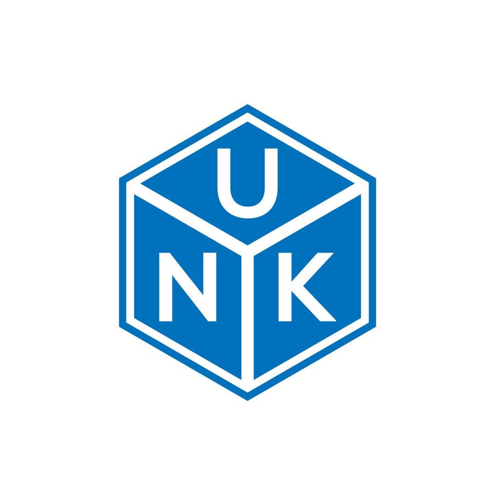 unk brief logo ontwerp op zwarte achtergrond. unk creatieve initialen brief logo concept. unk brief ontwerp. vector