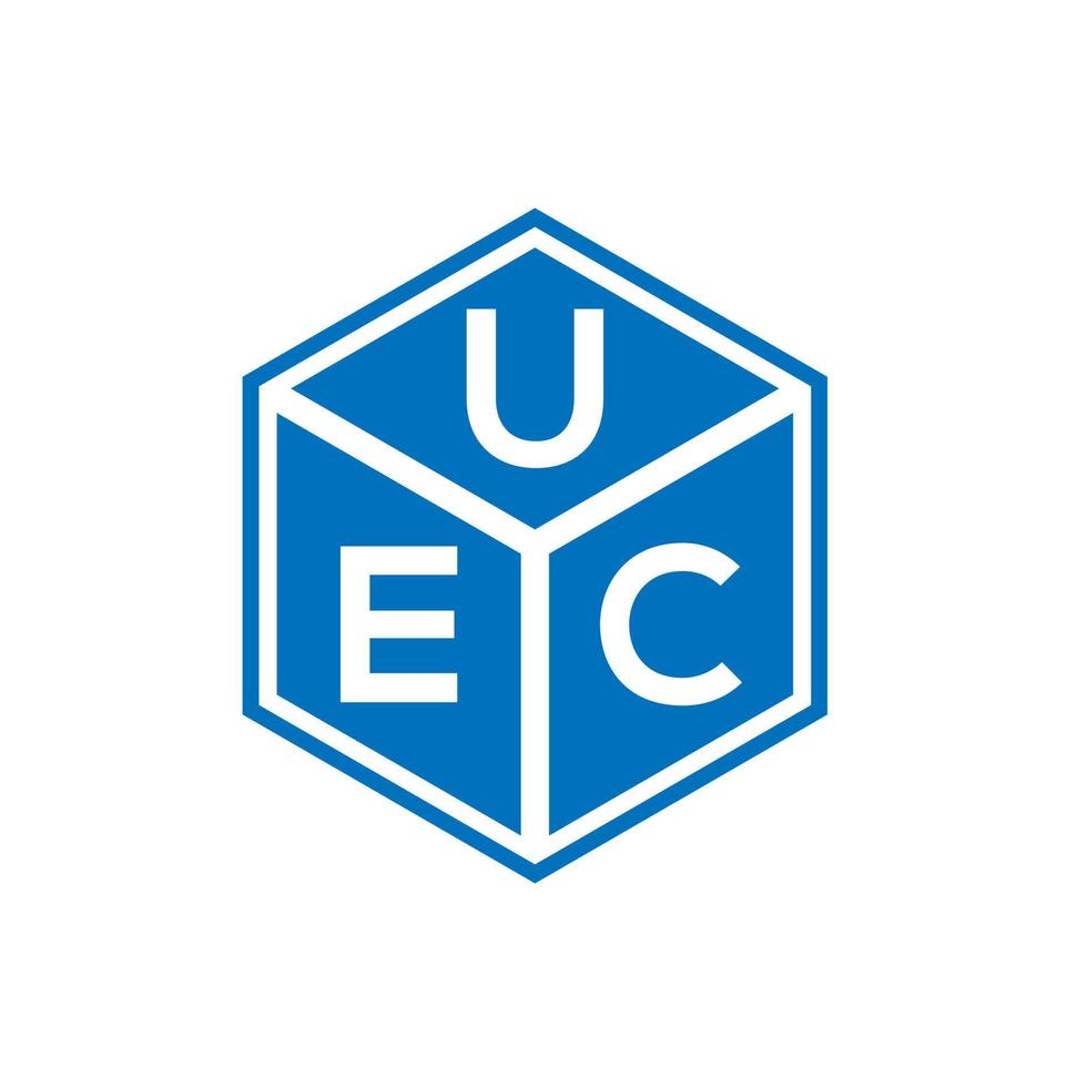 UEC brief logo ontwerp op zwarte achtergrond. uec creatieve initialen brief logo concept. uec brief ontwerp. vector