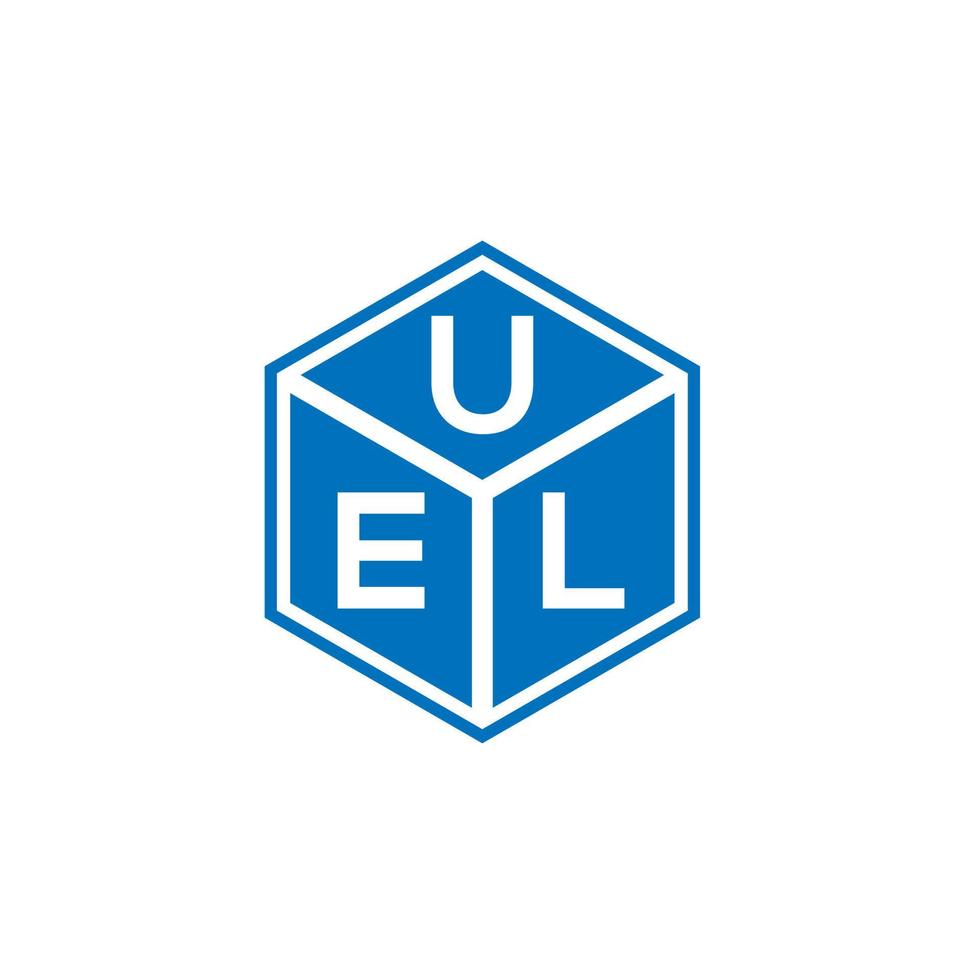 uel brief logo ontwerp op zwarte achtergrond. uel creatieve initialen brief logo concept. uel brief ontwerp. vector