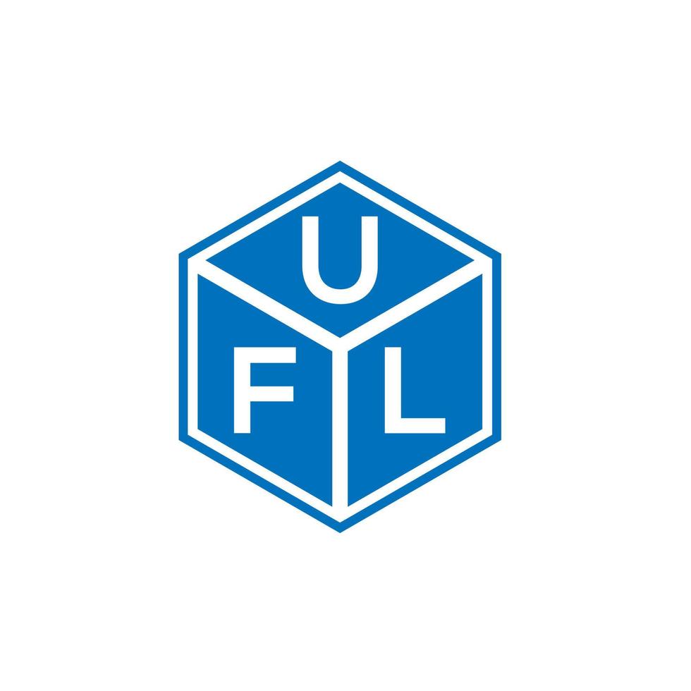 UFL brief logo ontwerp op zwarte achtergrond. ufl creatieve initialen brief logo concept. ufl-briefontwerp. vector