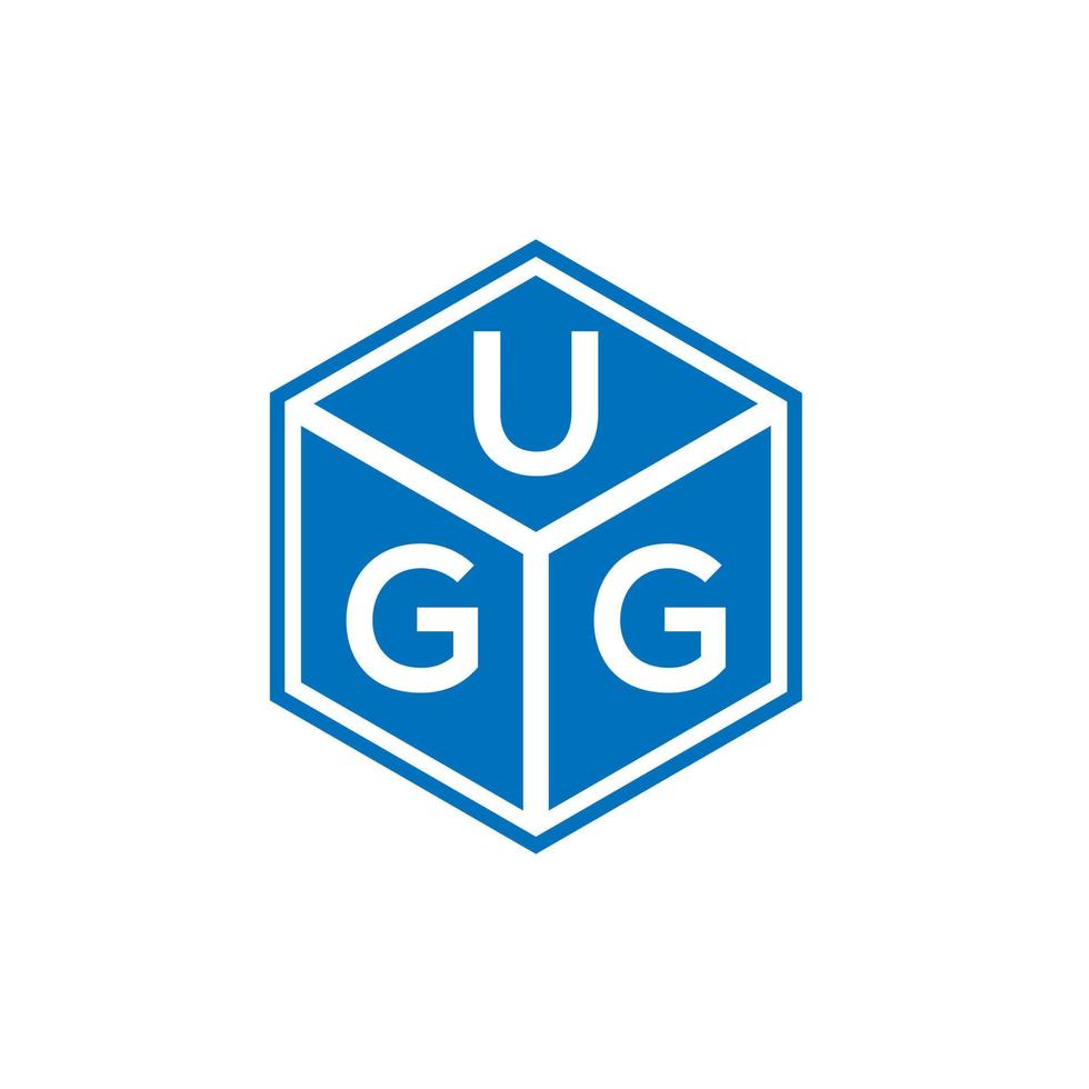 ugg brief logo ontwerp op zwarte achtergrond. ugg creatieve initialen brief logo concept. ugg brief ontwerp. vector