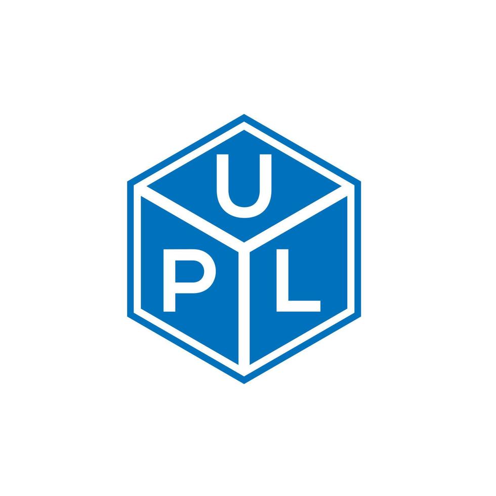 upl brief logo ontwerp op zwarte achtergrond. upl creatieve initialen brief logo concept. upl brief ontwerp. vector