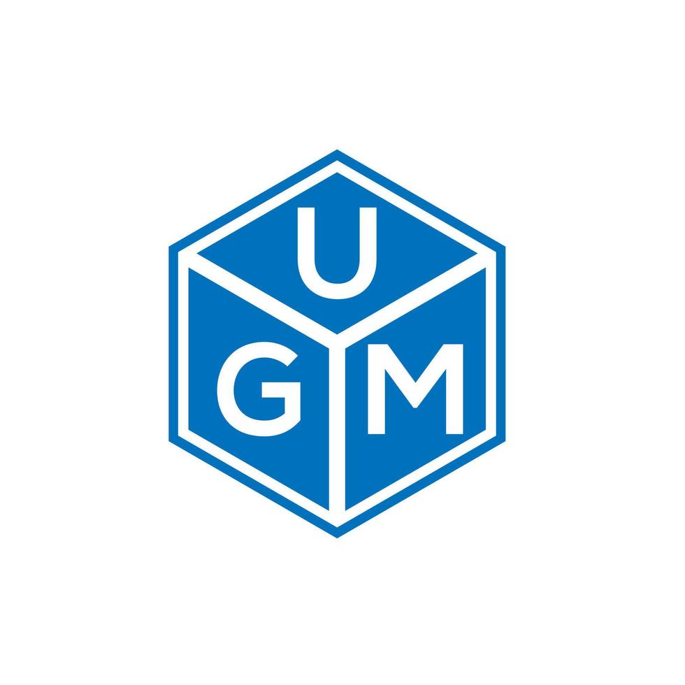 ugm brief logo ontwerp op zwarte achtergrond. ugm creatieve initialen brief logo concept. ugm brief ontwerp. vector