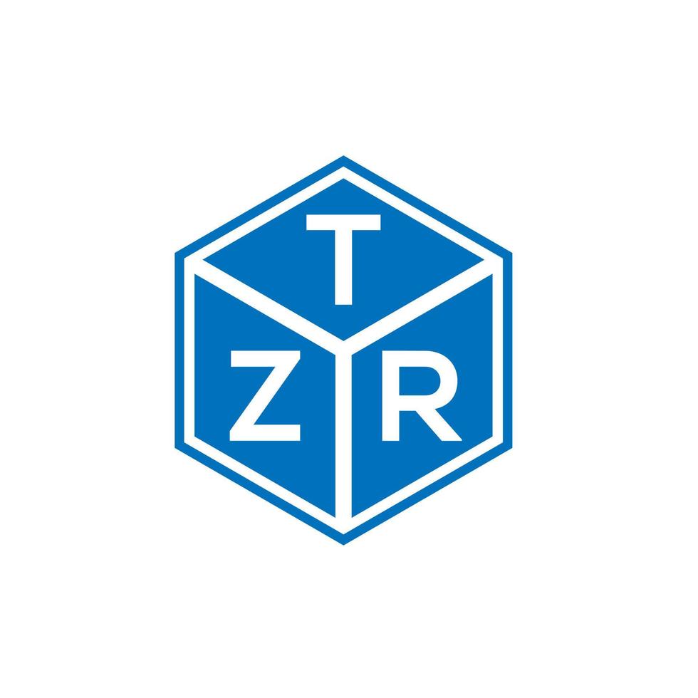 tzr brief logo ontwerp op zwarte achtergrond. tzr creatieve initialen brief logo concept. tzr brief ontwerp. vector