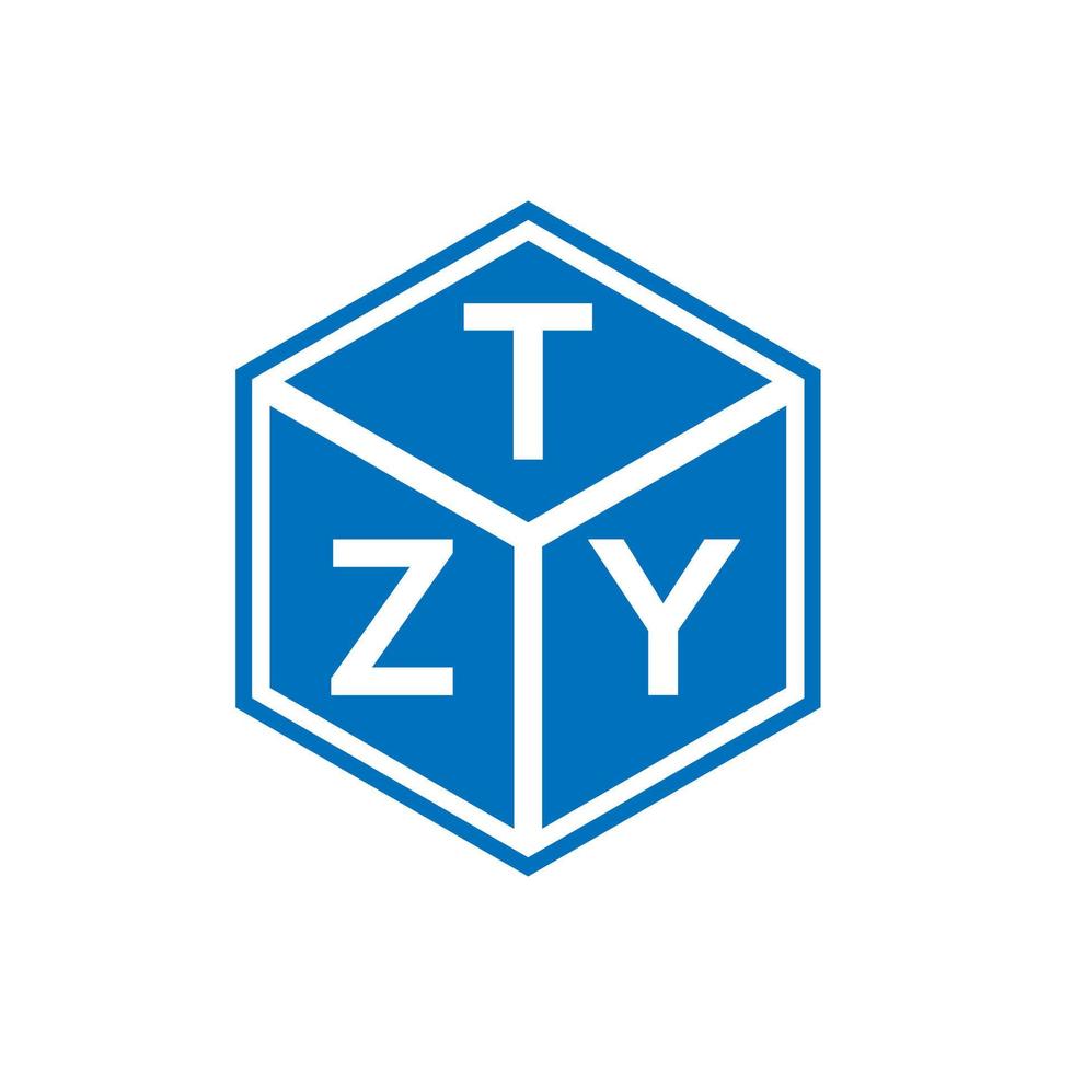 tzy brief logo ontwerp op zwarte achtergrond. tzy creatieve initialen brief logo concept. tzy-letterontwerp. vector