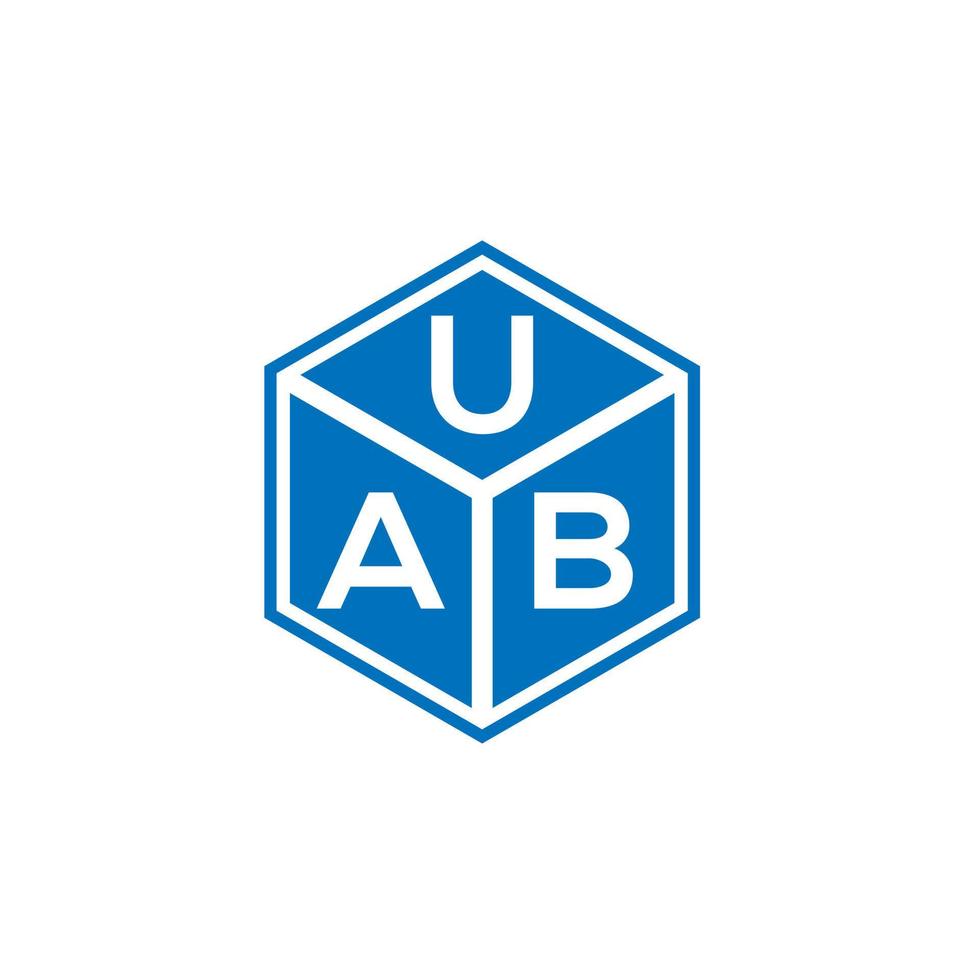 uab brief logo ontwerp op zwarte achtergrond. uab creatieve initialen brief logo concept. uab-briefontwerp. vector