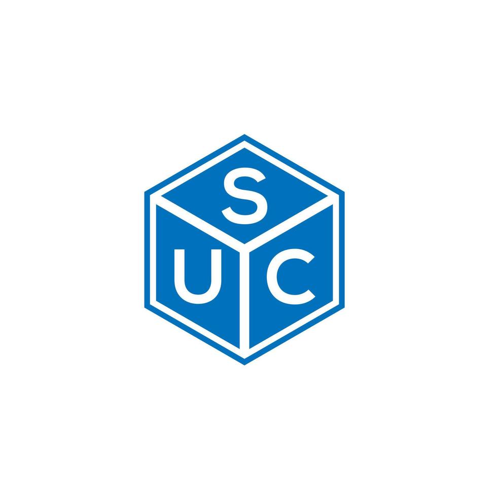 suc brief logo ontwerp op zwarte achtergrond. suc creatieve initialen brief logo concept. su brief ontwerp. vector