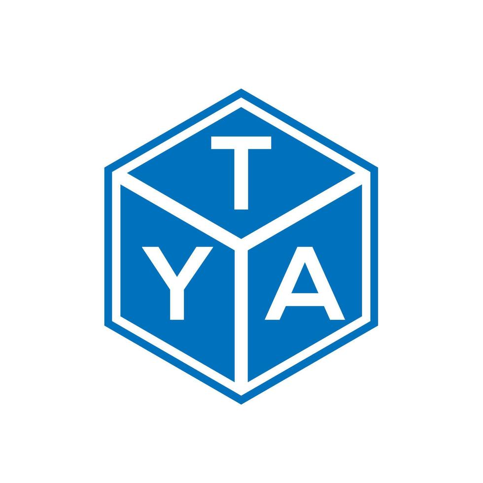 tya brief logo ontwerp op zwarte achtergrond. tya creatieve initialen brief logo concept. tya brief ontwerp. vector