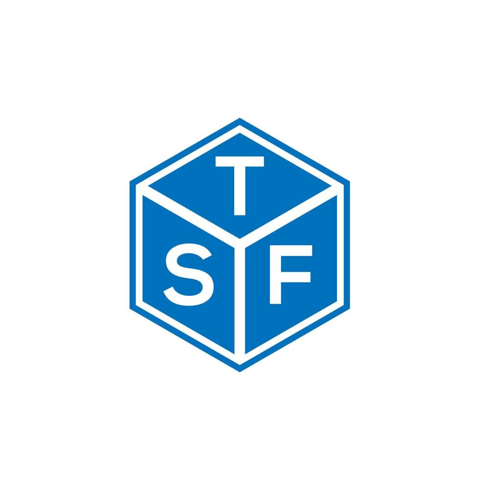 TSF brief logo ontwerp op zwarte achtergrond. tsf creatieve initialen brief logo concept. tsf-briefontwerp. vector