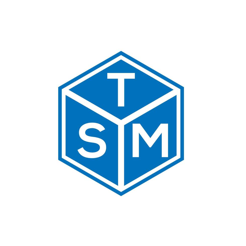 tsm brief logo ontwerp op zwarte achtergrond. tsm creatieve initialen brief logo concept. tsm-briefontwerp. vector