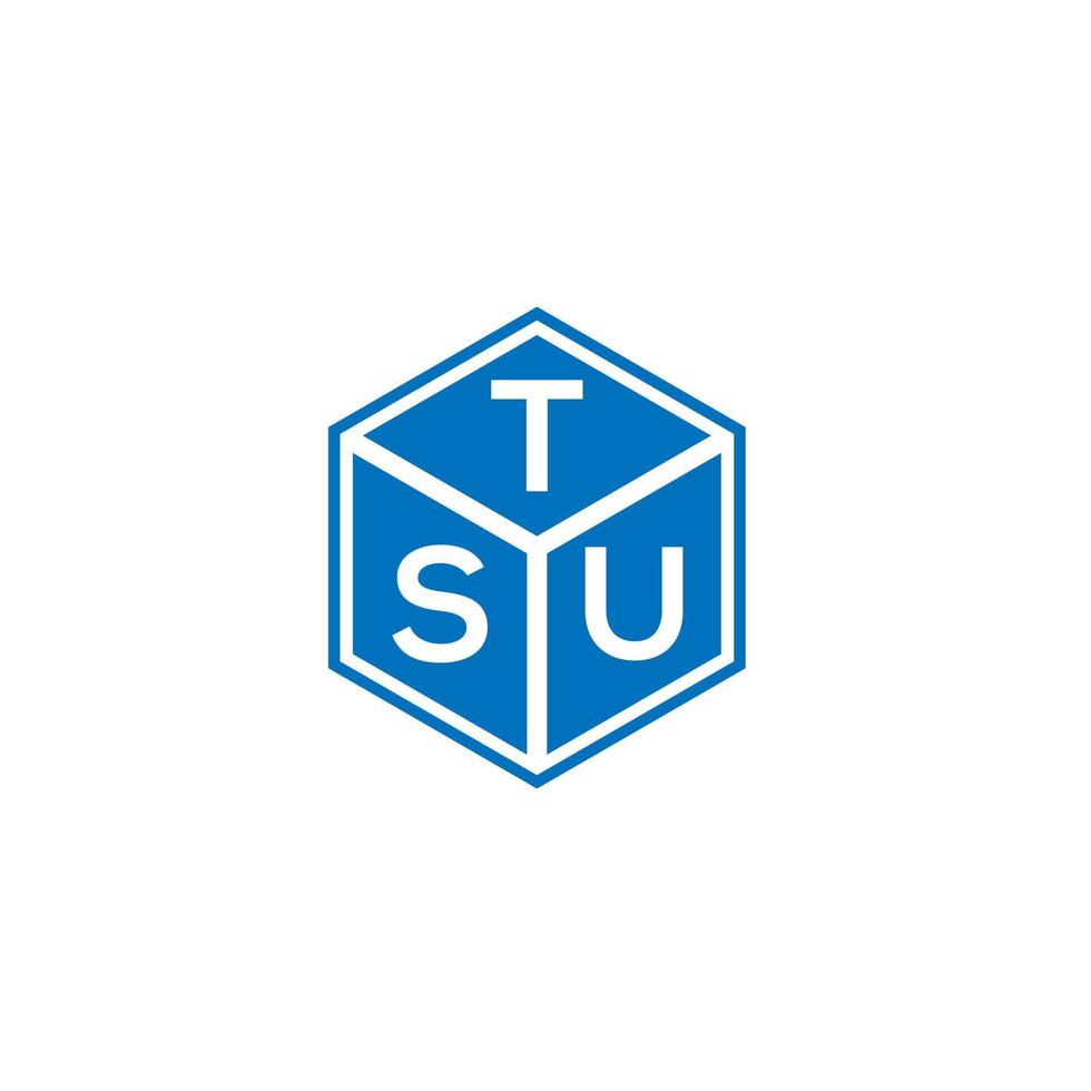 tsu brief logo ontwerp op zwarte achtergrond. tsu creatieve initialen brief logo concept. tsu-briefontwerp. vector