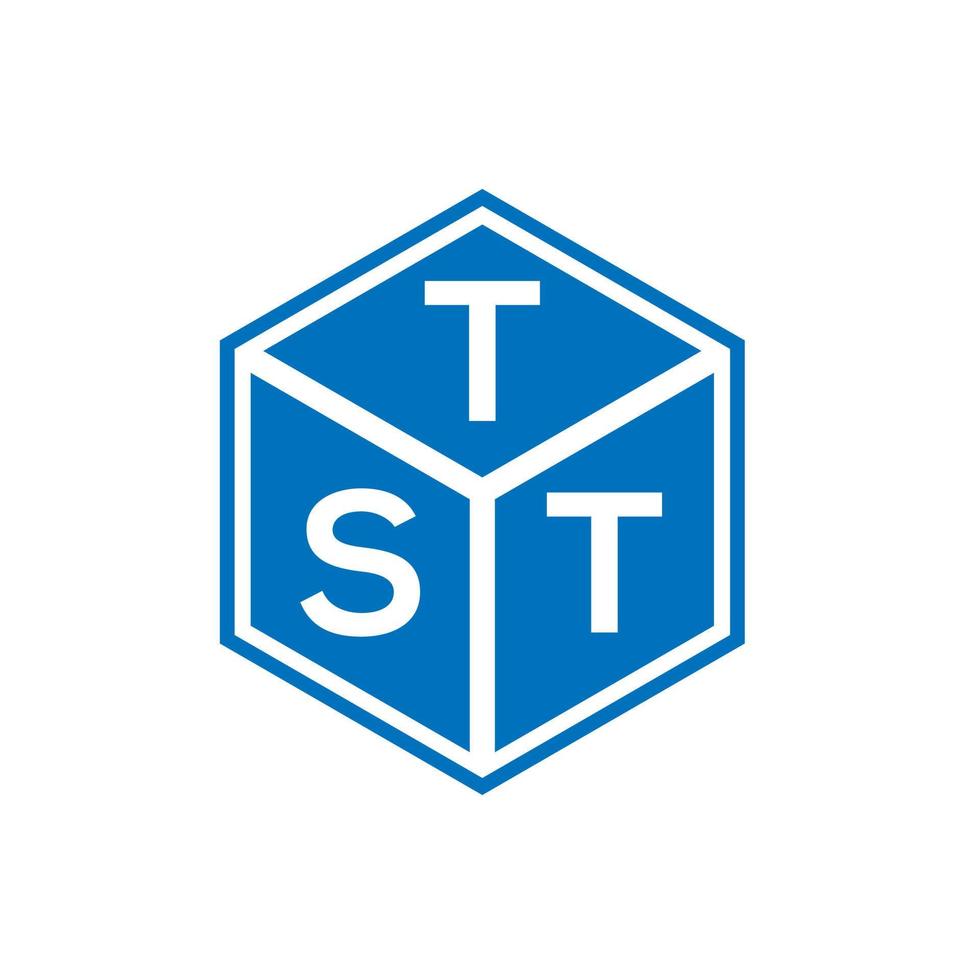 tst brief logo ontwerp op zwarte achtergrond. tst creatieve initialen brief logo concept. tst-briefontwerp. vector