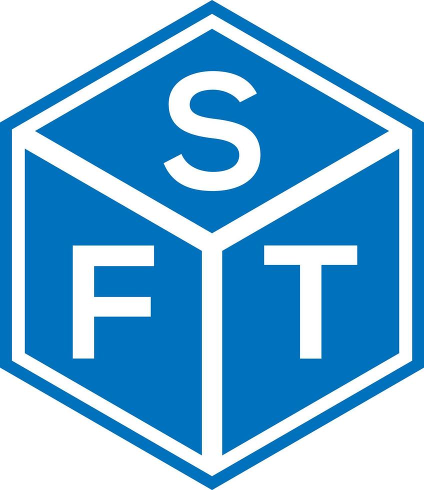 SFT brief logo ontwerp op zwarte achtergrond. sft creatieve initialen brief logo concept. sft-briefontwerp. vector