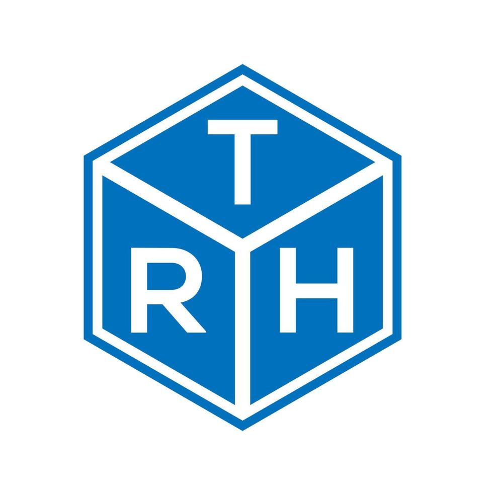 trh brief logo ontwerp op zwarte achtergrond. trh creatieve initialen brief logo concept. trh brief ontwerp. vector