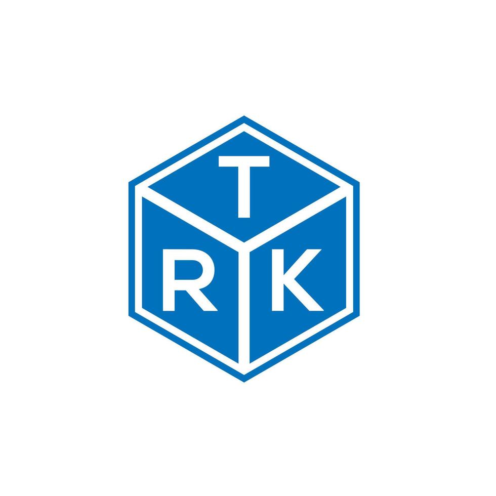 trk brief logo ontwerp op zwarte achtergrond. trk creatieve initialen brief logo concept. trk-briefontwerp. vector