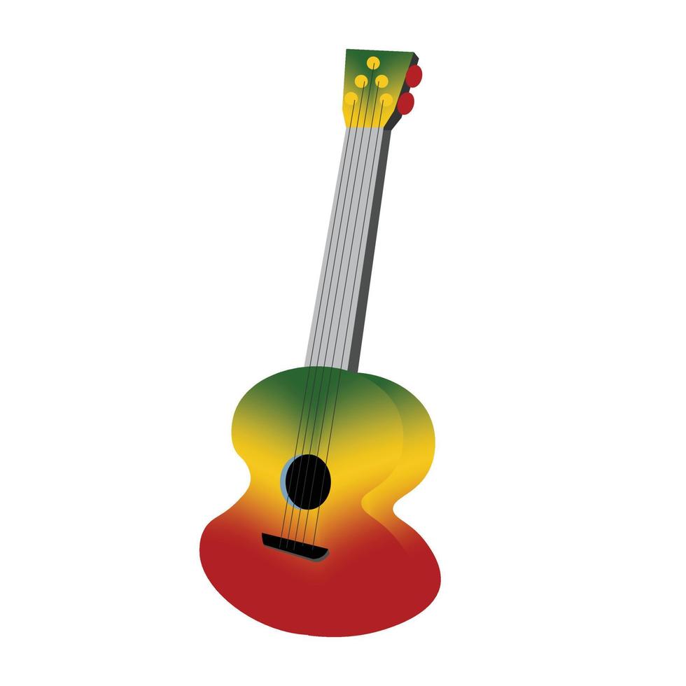 Jamaicaanse ukelele-gitaar met kleurverloop vector