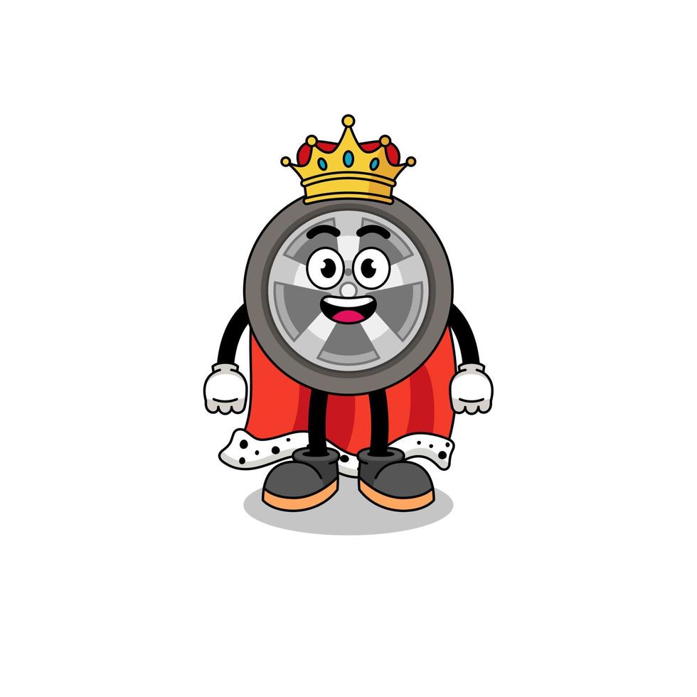 mascotteillustratie van autowielkoning vector