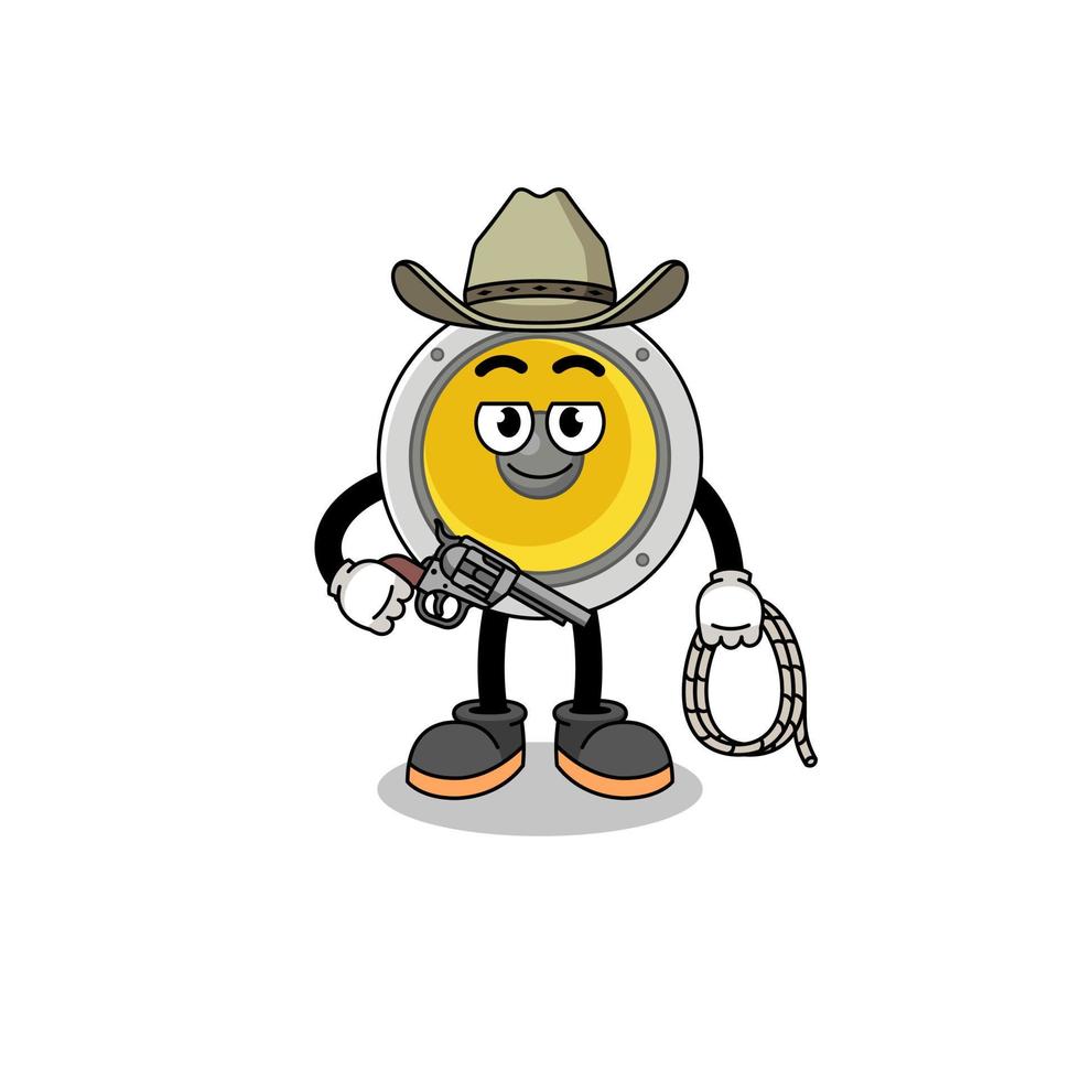 karaktermascotte van spreker als cowboy vector