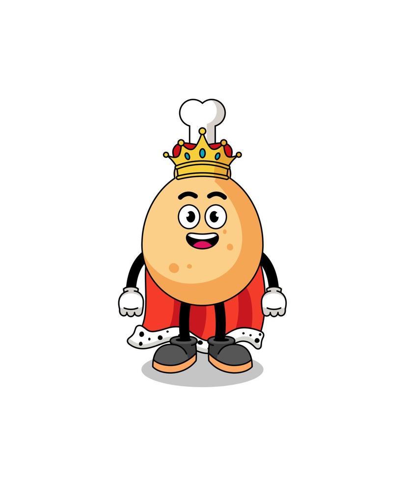 mascotteillustratie van gebraden kippenkoning vector