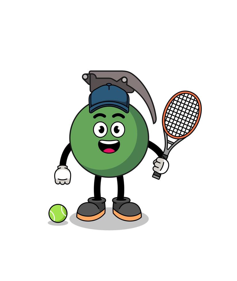 granaatillustratie als tennisser vector