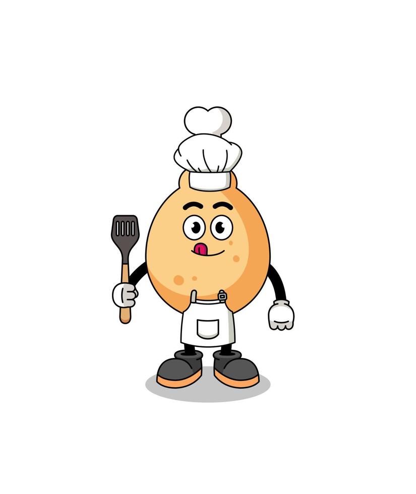 mascotte illustratie van gebakken kip chef vector