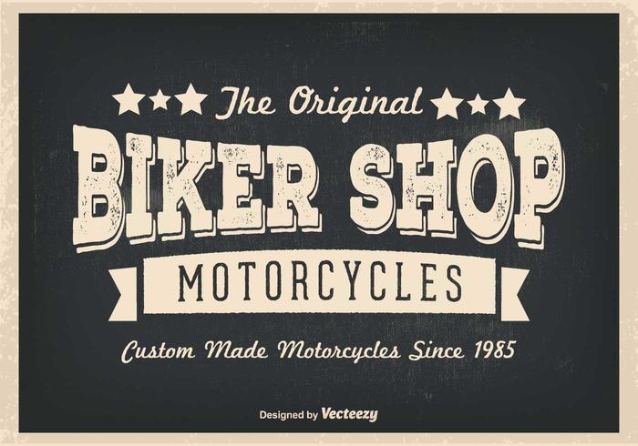 Retro Vintage Biker Shop Illustratie vector