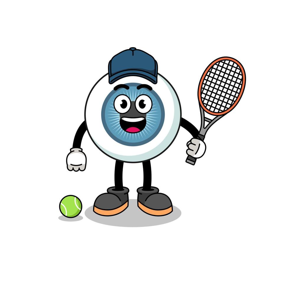 oogbolillustratie als tennisser vector