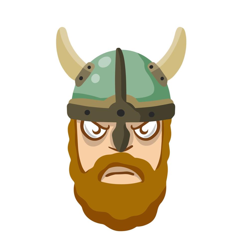 viking. schattig gezicht van een krijger. vector