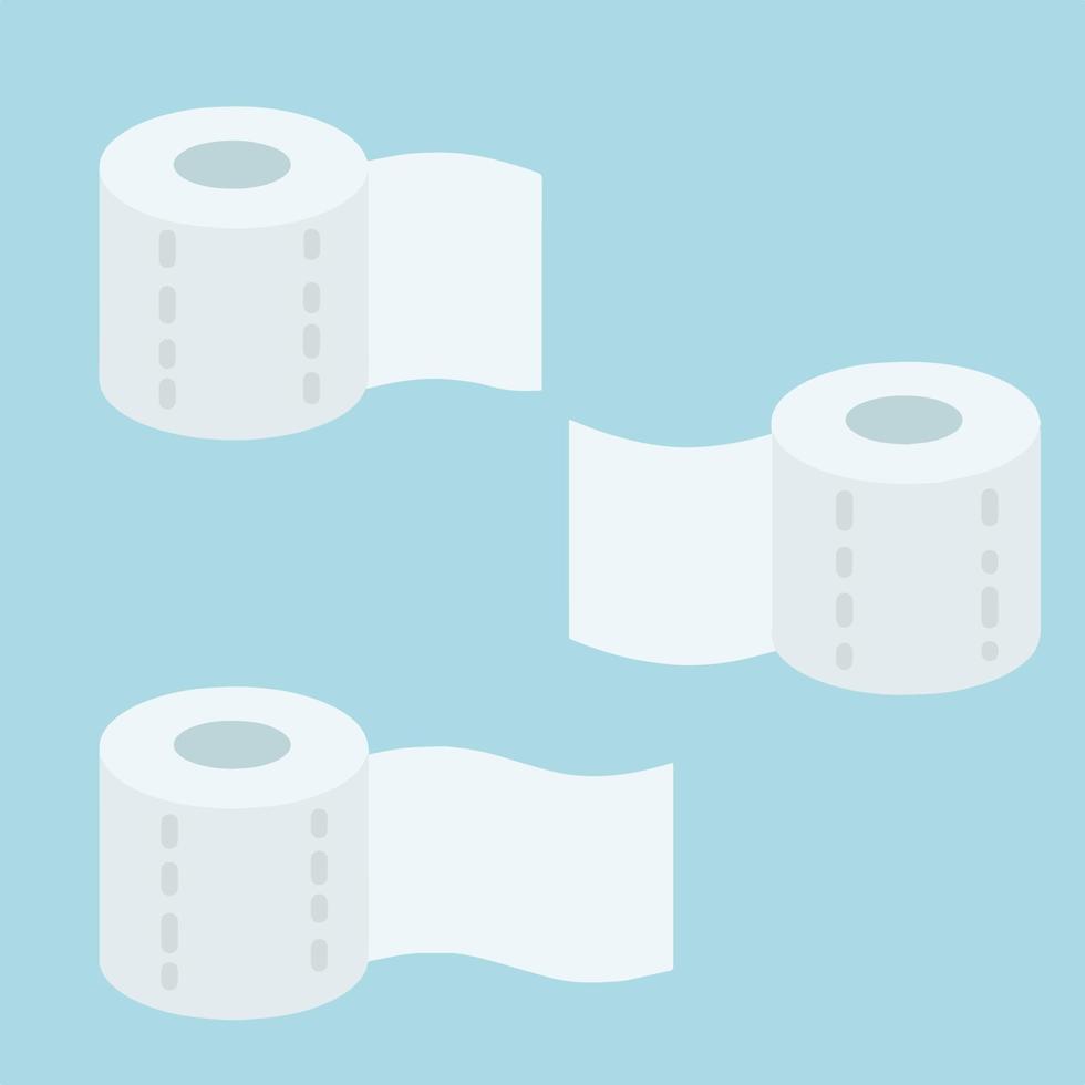 set wc-papierrollen in verschillende standen. vector