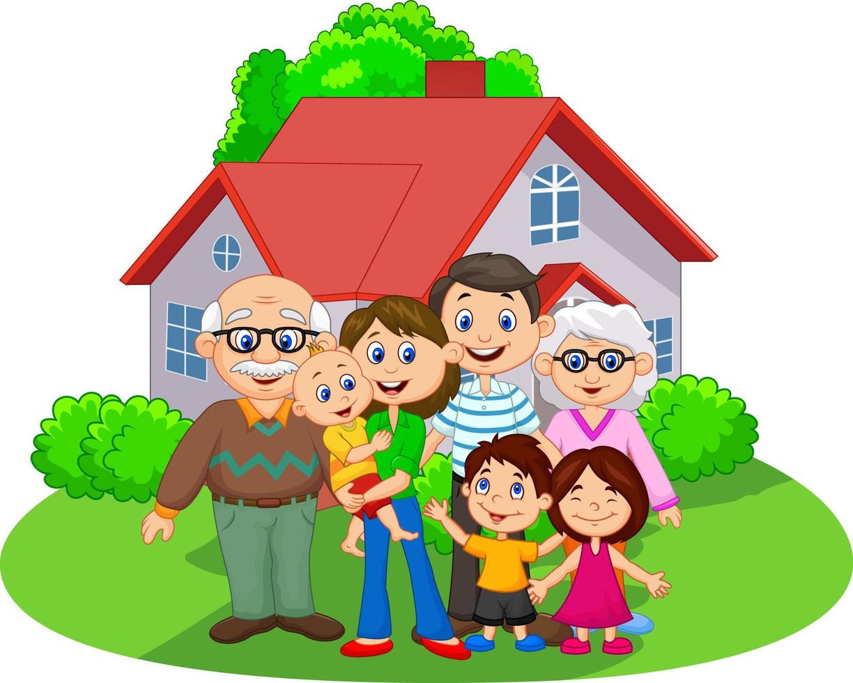 happy cartoon familie vector