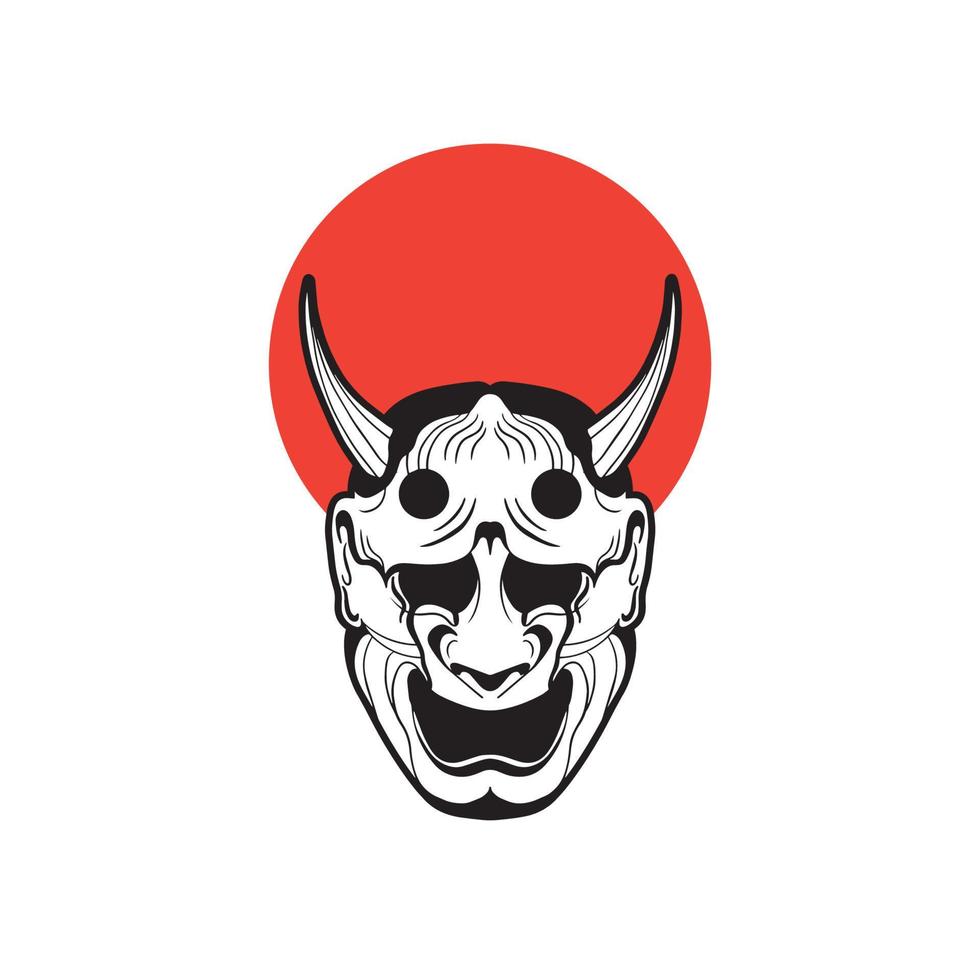 japanse demon oni masker logo ontwerp vectorillustratie vector