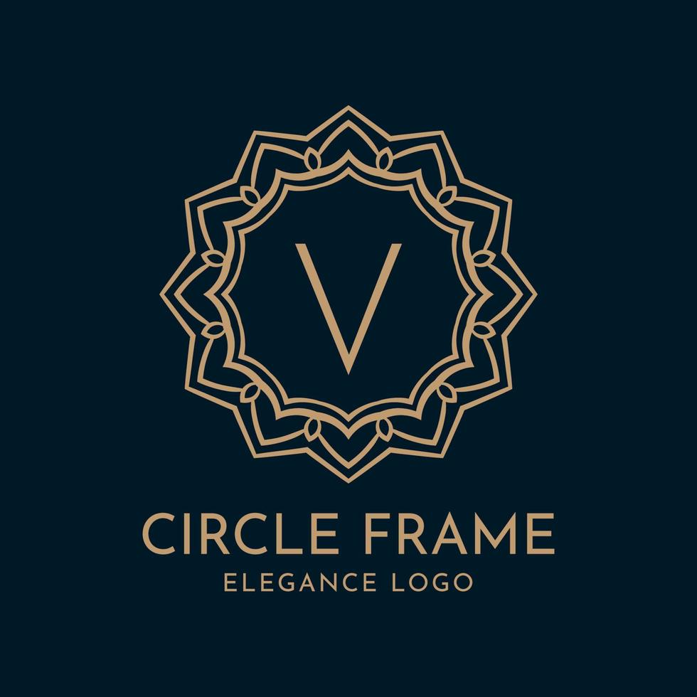 letter v cirkel frame elegantie vector logo ontwerp