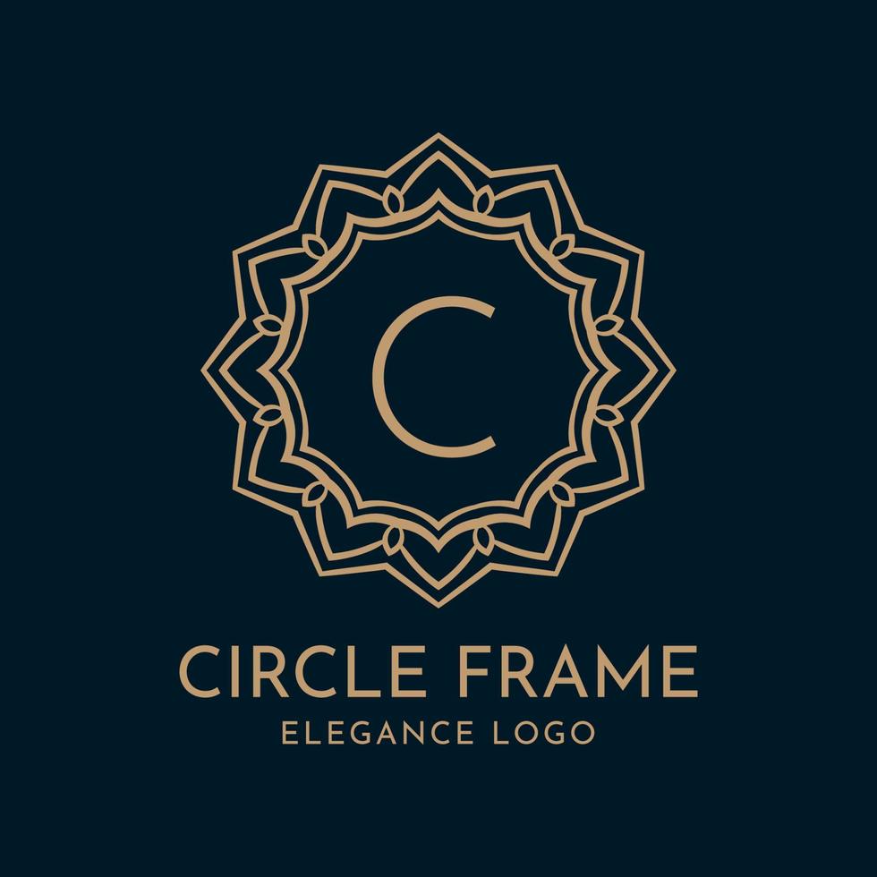 letter c cirkelframe elegantie vector logo ontwerp