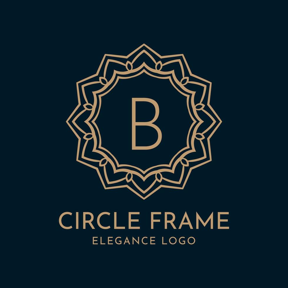 letter b cirkel frame elegantie vector logo ontwerp