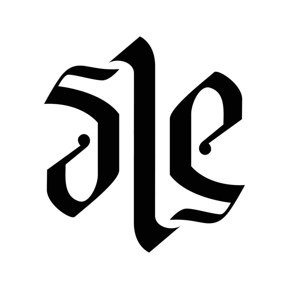 sle ambigram kalligrafie vector