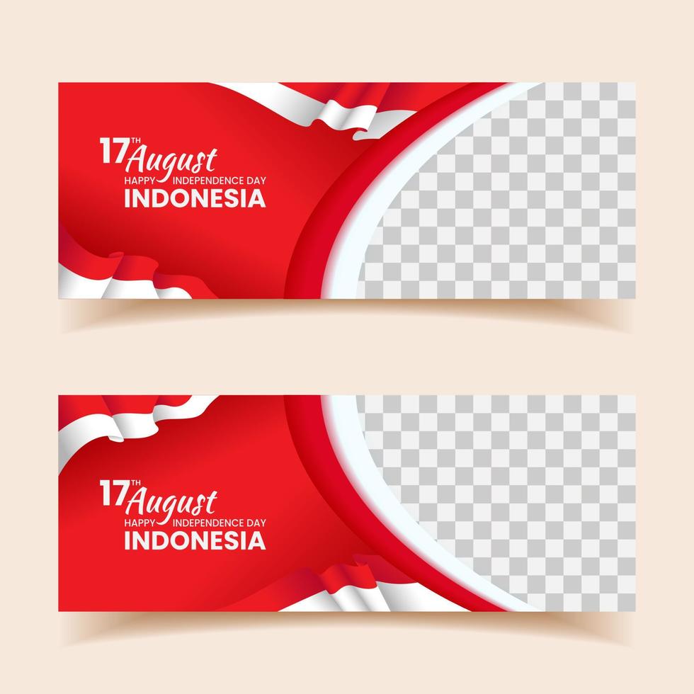 indonesië onafhankelijkheidsdag banners vector