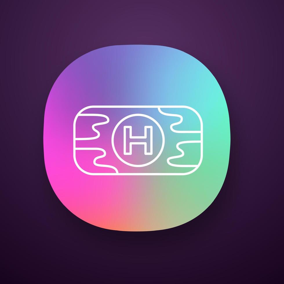 EHBO-kit app icoon. virtuele videogamecontainer. medische hulp aan de speler. inventaris van computerspellen. esports speler item. ui ux-gebruikersinterface. web- of mobiele applicatie. vector geïsoleerde illustratie