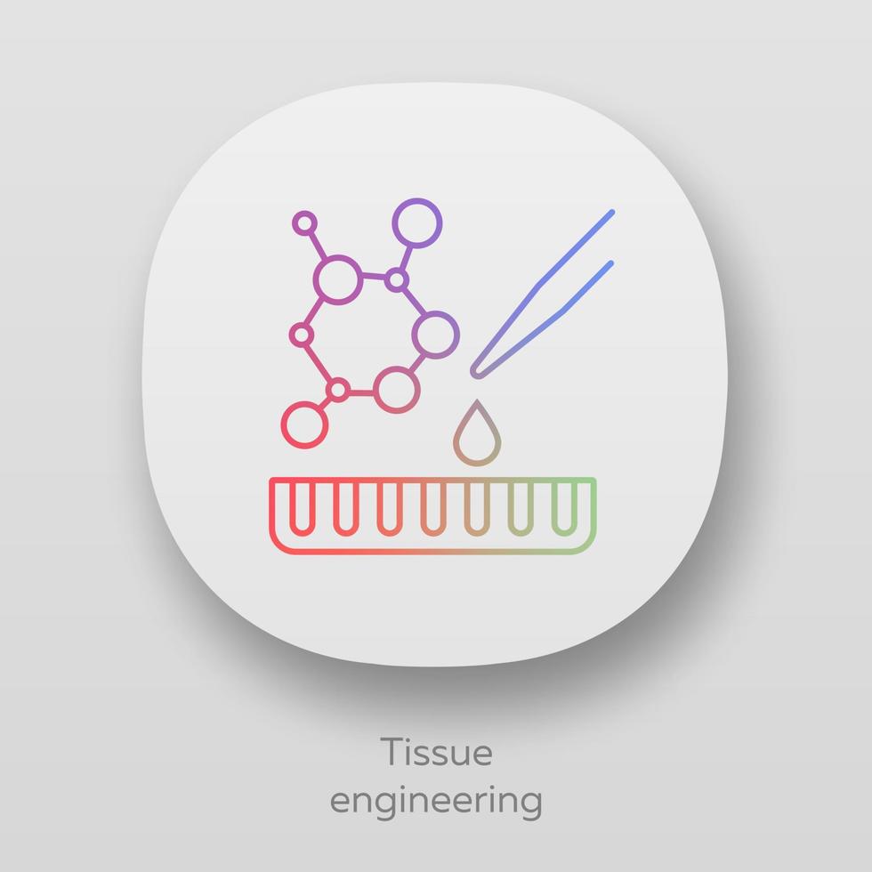 weefsel engineering app icoon. beschadigde menselijke organen herstellen. regeneratieve geneeskunde. bio-engineering. ui ux-gebruikersinterface. web- of mobiele applicaties. geïsoleerde vectorillustraties vector