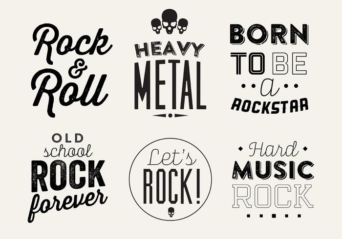 Typografische Vector Achtergrond Van Rock Music