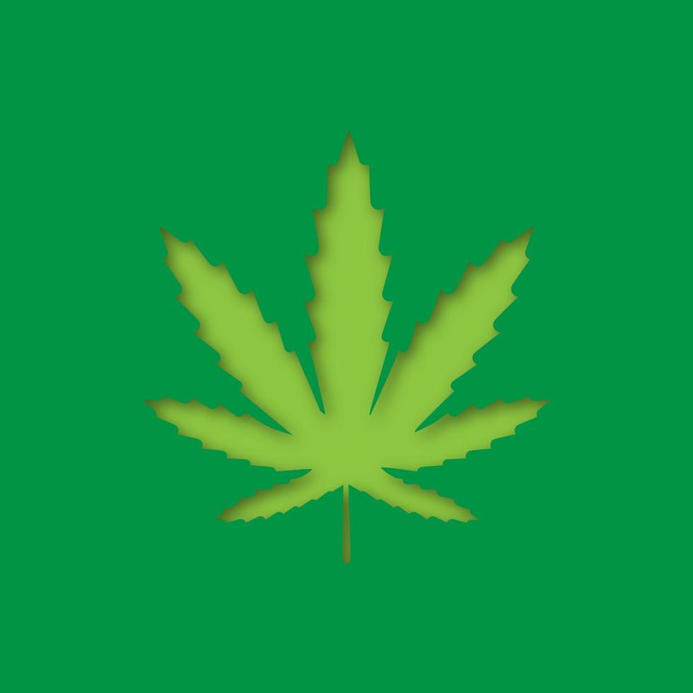 marihuanablad papier uitgesneden pictogram. cannabis, wiet. vector silhouet geïsoleerde illustratie