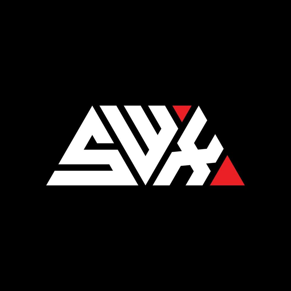 swx driehoek brief logo ontwerp met driehoekige vorm. swx driehoek logo ontwerp monogram. swx driehoek vector logo sjabloon met rode kleur. swx driehoekig logo eenvoudig, elegant en luxueus logo. swx