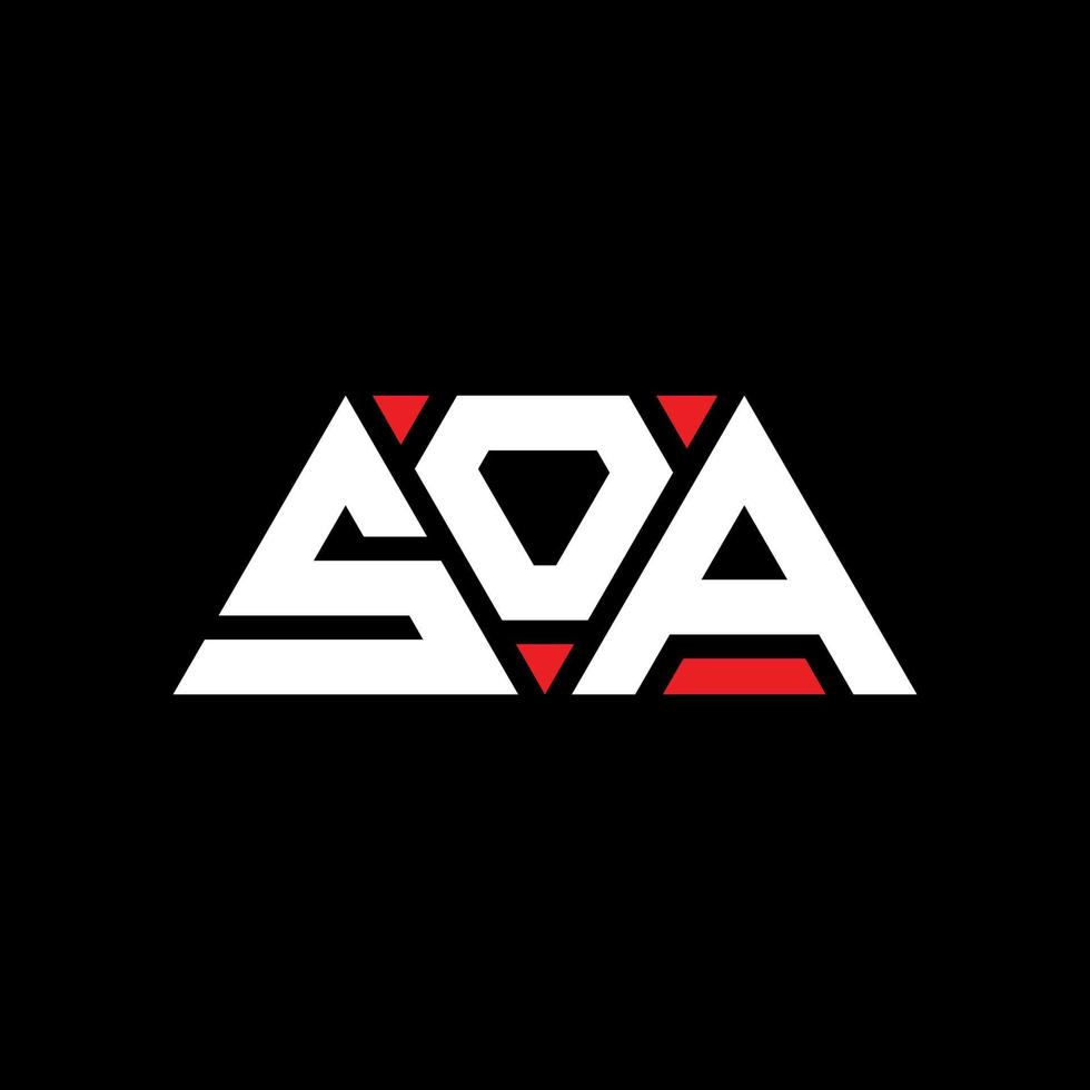 soa driehoek brief logo ontwerp met driehoekige vorm. soa driehoek logo ontwerp monogram. soa driehoek vector logo sjabloon met rode kleur. soa driehoekig logo eenvoudig, elegant en luxueus logo. soa