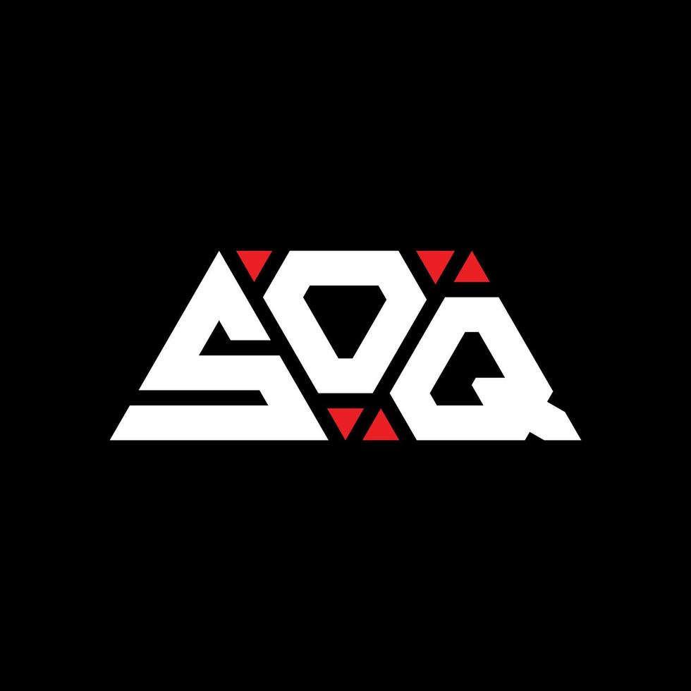 soq driehoek brief logo ontwerp met driehoekige vorm. soq driehoek logo ontwerp monogram. soq driehoek vector logo sjabloon met rode kleur. soq driehoekig logo eenvoudig, elegant en luxueus logo. soq