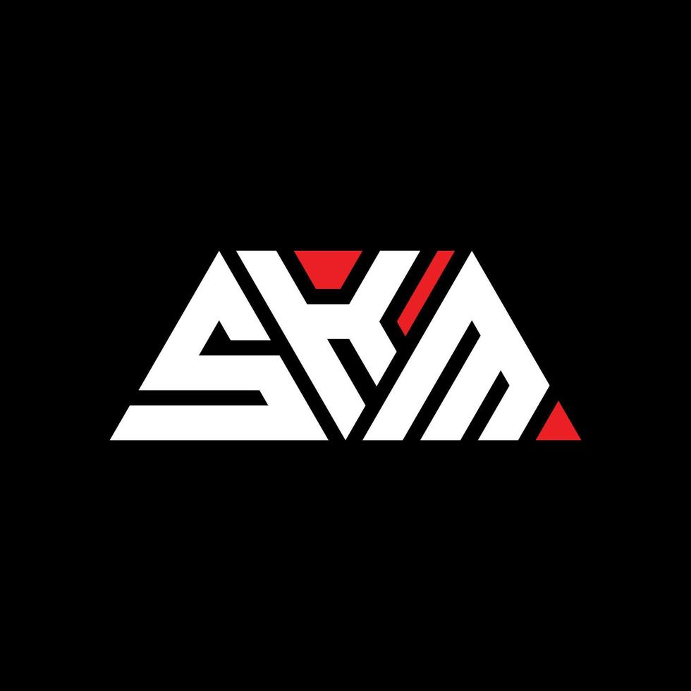 skm driehoek brief logo ontwerp met driehoekige vorm. skm driehoek logo ontwerp monogram. skm driehoek vector logo sjabloon met rode kleur. skm driehoekig logo eenvoudig, elegant en luxueus logo. skm