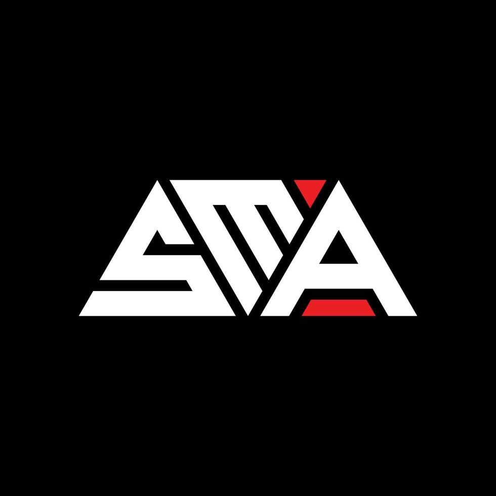 sma driehoek brief logo ontwerp met driehoekige vorm. sma driehoek logo ontwerp monogram. sma driehoek vector logo sjabloon met rode kleur. sma driehoekig logo eenvoudig, elegant en luxueus logo. klein